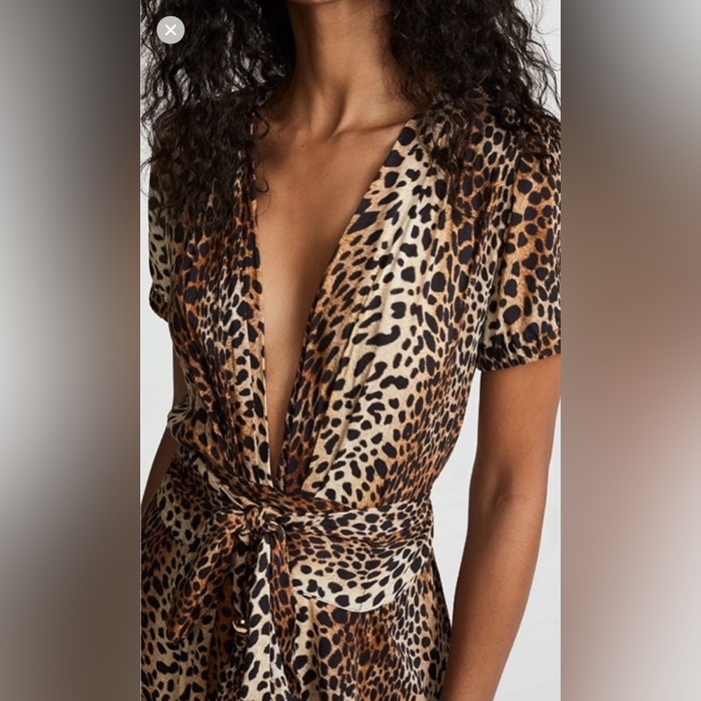 SEXY low cut Melissa Odabash Lou dress leopard Print Maxi